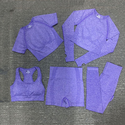 Naylon Polyester Spandex Kırpılmış Uzun Kollu Egzersiz Üst Spor Giyim Nervürlü Spor Giyim