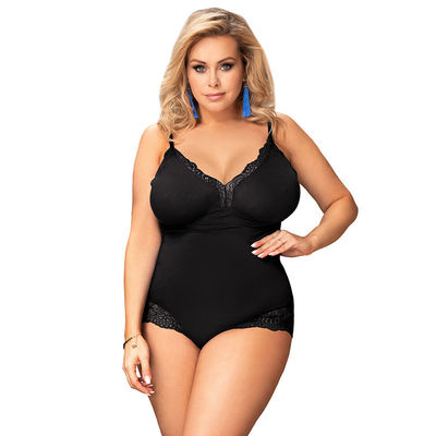 Polyester Çiçekli Plus Babydoll İç Çamaşırı Beyaz S-XL Sonbahar Dantelli Seksi Jartiyer Onesie