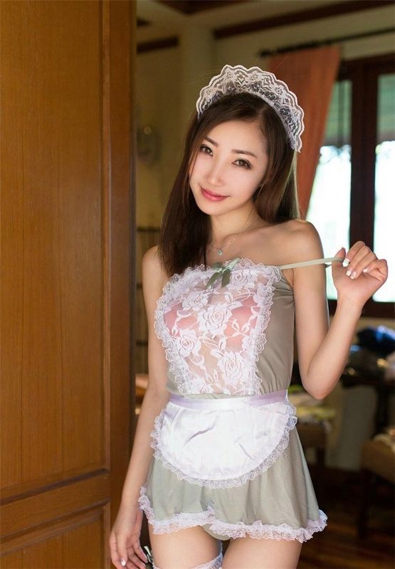 Siyah Polyester Seksi Mavi Hizmetçi Kostüm İç Çamaşırı Dantel Askılı Seksi İç Çamaşırı
