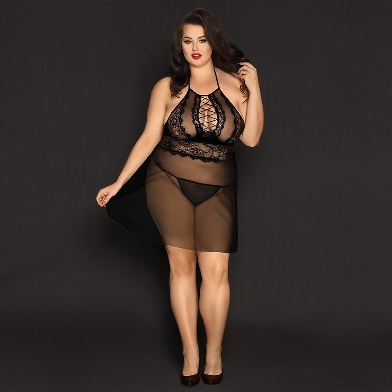 Uyku Transparan Dantelli Pijama Babydoll Chemise Pijama 70kg