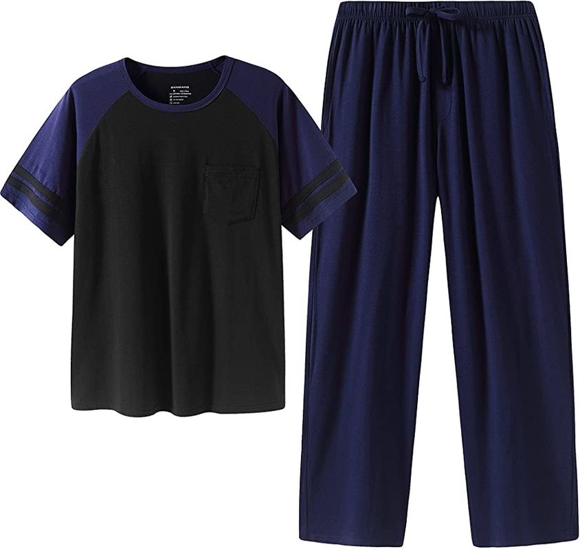 2XL L Erkek Pijama Sıcak Pijama İki Parça Örme Gecelik Takım