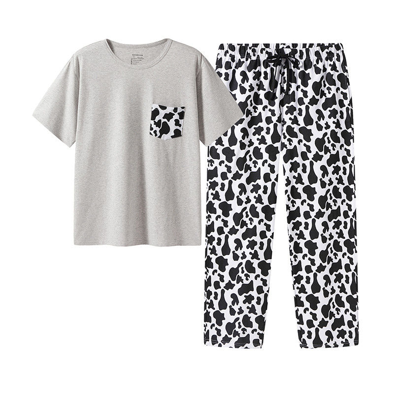 2XL L Erkek Pijama Sıcak Pijama İki Parça Örme Gecelik Takım