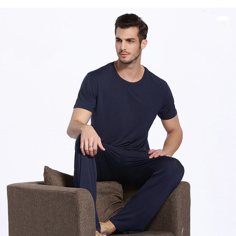 Lastikli Naylon Erkek Pijama Sıcak Pijama Pantolon Erkek Eşofman Bambu Viskon