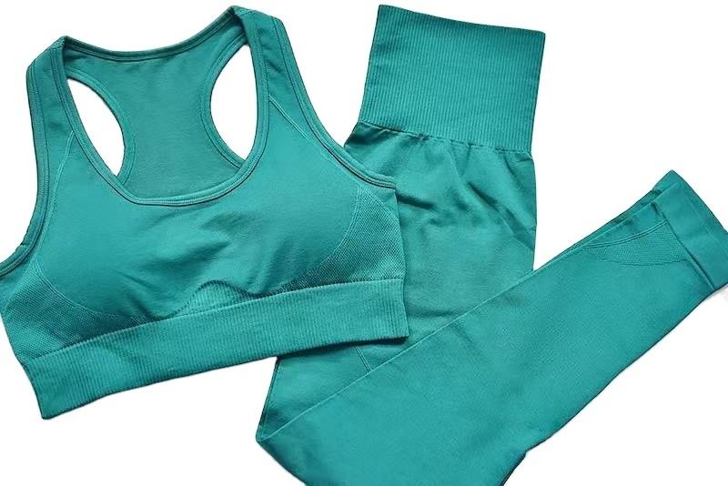 Yoga Nefes Alabilir Dikişsiz Spor Sutyen Tayt Streç Kumaş Yüksek Belli Spor Taytları