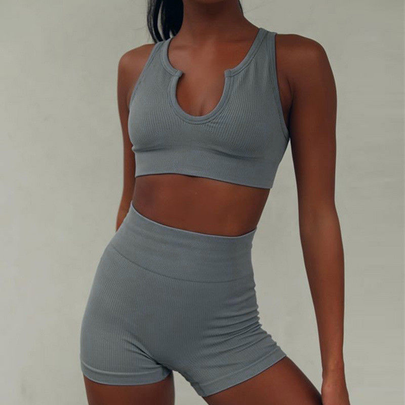 Full Cup Uzun Kollu Crop Top Spor Sütyeni Elastan 2 Parça/Set