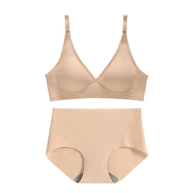 Dokuma Racerback Dikişsiz V Yaka Bralette Nervürlü 3/4 Fincan Push Up Sütyen